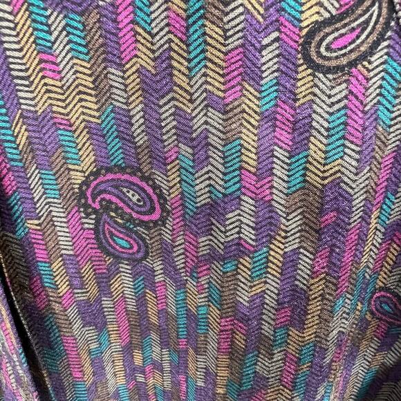 Diane Von Furstenberg Women’s Blouse Top Purple Vintage 70s Size 8 - Picture 7 of 9